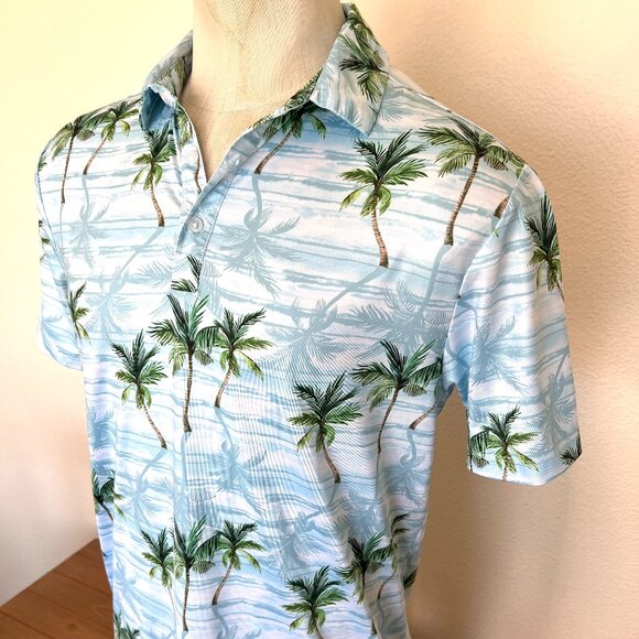 Yatta Golf Polo - Hawaiian - Light Blue - Size Medium - Picture 3 of 10